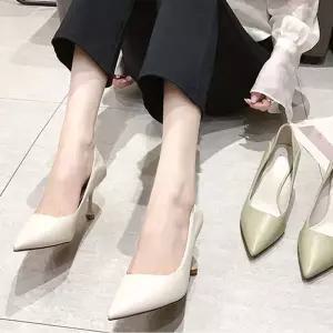 여성 레더 스틸레토 펌프스 하이힐 오피스 정장 구두