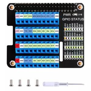라즈베리 파이용 GeekPi GPIO 나사 단자 블록 브레이크아웃 보드 HAT 제로 2W용 상태 LED 포함 확장 모듈