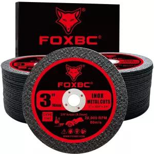 FOXBC 3인치 컷오프 휠 다이 그라인더용 금속 및 스테인리스 스틸 컷팅 x 3/64인치 3/8인치 - 50팩