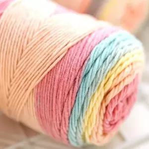 무지개 그라데이션 뜨개실 DIY 털실 200g 패키지 Blf67htj