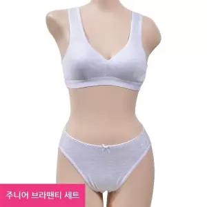 1단계 주니어 통기성이 좋은 매쉬도트 브라팬티세트 은은한