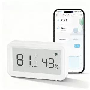 eMylo 스마트 WiFi 온도계 습도계 전자 디스플레이가 있는 실내 무선 온도 습도 센서 앱 알림 무료 데이터