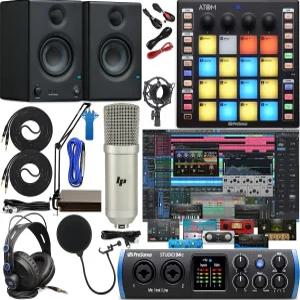 소프트웨어 키트 ATOM MIDI/프로덕션 패드 컨트롤러 Eris E3.5 쌍 모니터 및 조절 가능한 서스펜션 붐 암 +
