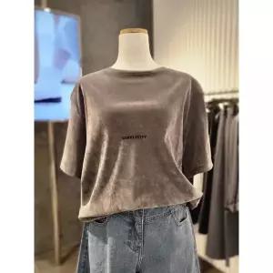 이월수량 VOV 벨벳 텍스쳐 숏 슬리브 티셔츠 7126240500 그레이, M 2808543