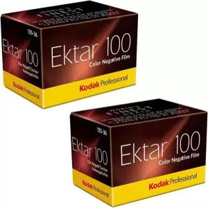 코닥 에크타르 100 프로페셔널 ISO 35mm 36 노출 컬러 네거티브 필름(2팩)