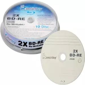10팩 스마트바이 2X 25GB 블루레이 BD-RE 재작성 가능 브랜드 로고 블랭크 블러레이