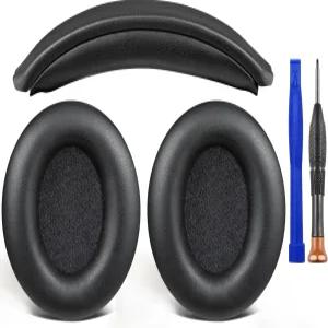 소울윗 이어 패드 쿠션 헤드밴드 소니 WH-1000XM3 WH1000XM3 오버이어 헤드폰용 교체 키트 헤드스트랩 및