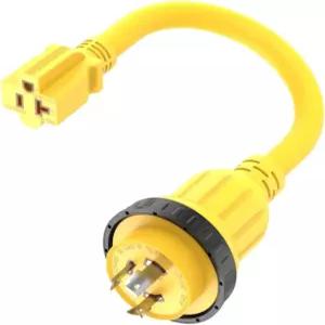 1FT 30Am 해상 육상 전원 어댑터 NEMA L5-30P 5-15/20R 10AWG 30A T 블레이드 플러그 트위스트 잠금 125V