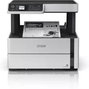 이더넷 플러스 2년 무제한 잉크* 흰색이 포함된 Epson EcoTank ET-M2170 무선 모노크롬 올인원 슈퍼탱크