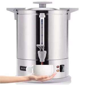 SYBO SR-CP-50B 상업용 등급 스테인리스 퍼콜레이트 커피 메이커 뜨거운 물통 케이터링용 50컵 8리터