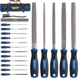 팩만 32PCS 금속 파일 세트 다이아몬드 스틸 바늘 우드 라즈 4방향 리플러 샌드페이퍼 목재 플라스틱 보석