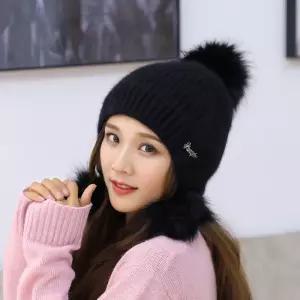 윈디 앙고라 털모자(블랙) (여성용)