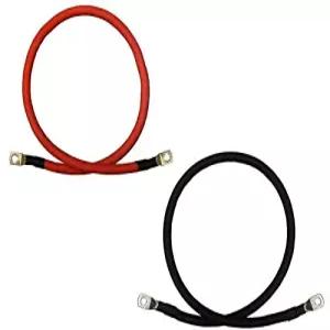 1/0 AWG 게이지 빨간색 + 검은색 순수 구리 배터리 인버터 케이블 태양광 RV 자동차 보트 9 인 3/8 러그