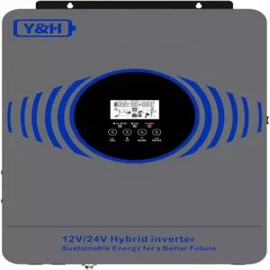 Y H 4200W 하이브리드 태양광 인버터 AC230V DC12V/24V 듀얼 전압 순수 사인파 오프 그리드 내장형 100A