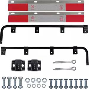ASTAMOTOR 2 PCS 블랙 스트레이트 바 머드 플랩 행거 브래킷 전체 키트 및 알루미늄 리플렉터 펜더 반사