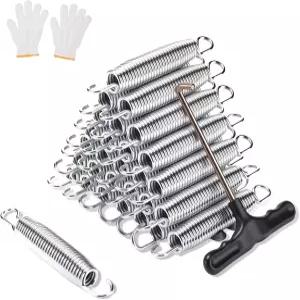 JxyHauteresce 72pcs 헤비 듀티 트램펄린 스프링 교체 키트 - 풀러 공구가 포함된 5.5인치 아연 도금 스틸