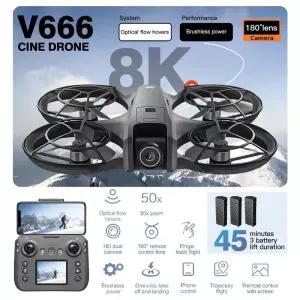 드론액세서리 V666 드론 전문가용 WIFI 5G 장애물 회피 브러시리스 고도 헤드리스 모드 RC 쿼드콥터 FPV