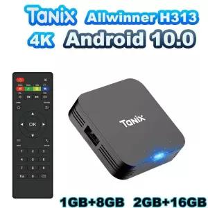 셋톱박스 TANIX TX1 안드로이드 100 Allwinner H313 쿼드 코어 4K HDR 미니 게임 TV 스틱 24G Wifi RAM 1GB