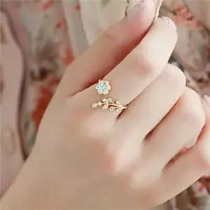 레이어드 여성 꽃 반지 데일리 여성 플라워 반지 실반지 가드링-WF...