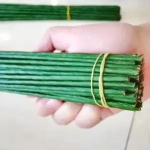 꽃철사 1mm 2345mm 4060cm 짙은 그린 와이어 실크 꽃 줄기 수제 화환 인공 지점 꽃집 공예