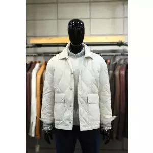 [빠니깔레]경량오리털 아이보리퀼팅 다운자켓 m-icjp71iv