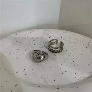 레이어드 여성 하트 반지 빈티지 여성 볼드 반지 체인 여자체인반지