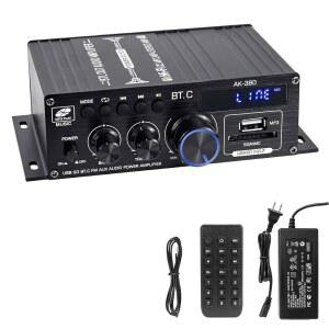 HOSYOND 블루투스 5.0 오디오 앰프 400W+400W 2.0채널 AMP HIFI 스테레오 트레블 베이스 리시버 패시브 스피커용 시어터 시스템 AK-380