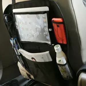 컵 홀더 및 태블릿 파우치 킥 매트가 포함된 코어라이프 자동차 정리함 뒷좌석 여행용 보관함