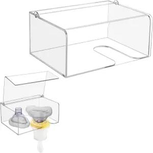 LifeVac 질식 구조 장치용 뷰티플라이어 벽걸이 홀더 기도 흡입 내구성 아크릴 선반 상자 1개 마스크 1개를