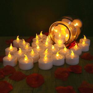 LED 촛불 24/12 팩, 불꽃 없는 깜박이는 차 라이트, 따뜻한 흰색 파티 결혼식 생일 크리스마스 선물, 홈 장