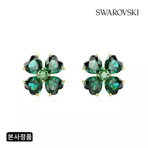 [롯데백화점]스와로브스키 [본사정품] Idyllia 그린 골드 톤 클로버 스터드 귀걸이 5666236