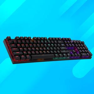 앱코 K640 레인보우 LED 게이밍 기계식 키보드 블랙 청축