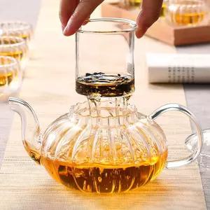 로랑마켓 호박 내열유리 차포트 600ML 거름망 티폿 투명