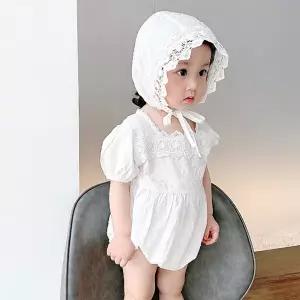 [보리보리/조이멀티]퓨어화이트 여아 레이스 바디슈트 보넷세트 304376