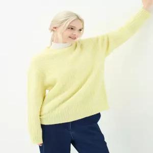 알파카 블렌드 크루넥 케이블 버터컵 풀오버 (UFKKCN418N-L/YELLOW)