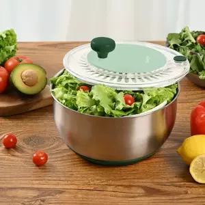알레보 디엣지 야채탈수기 샐러드스피너 짤순이 4.5L 대용량 스텐 304 채반 포함)