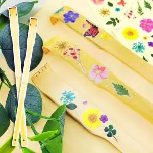 누름꽃 압화 투명 스티커 효자손 만들기 키트   DIY 시니어 실버 소근육운동 인지 활동 - 옵션