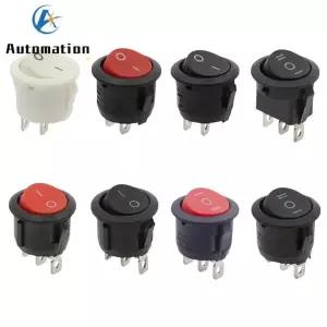 1Pcs 220V 라운드 SPDT ON-OFF 로커 스위치 KCD1-105 화이트 블랙 레드 AC 250V/6A 125V/10A 토글 스위치 2