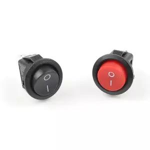 5pcs KCD1-105 직경 작은 라운드 보트 로커 스위치 블랙 미니 라운드 블랙 화이트 레드 2 핀 ON-OFF 로커