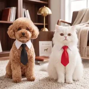 강아지 고양이 카라 넥타이 턱시도 정장 셔츠 생일 파티 용품 옷 촬영 패션 코스튬 악세사리