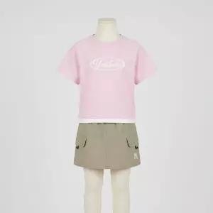 MLB 키즈 아웃도어 베이직 치마바지 티셔츠세트(여아) 뉴욕양키스 L.PINK 7FS1B0963 50PKL