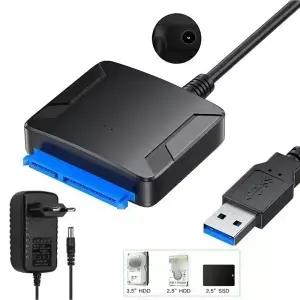 USB 3.0 SATA 케이블 III 하드 드라이브 어댑터 변환기 2.5 3.5 SSD HDD 용 12V 2A 전원