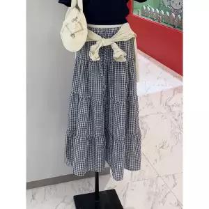 후아유 Check Long Tiered Skirt / WHWHG2441F 1066489