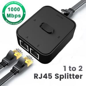 1000Mbps 1 In 2 Out 이더넷 어댑터 RJ45 분배기 Lan 커넥터 Cat 6 rj45 스위치 커플러 PC 노트북 TV 박스