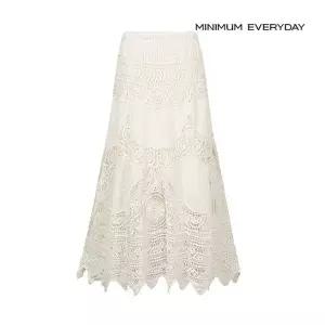 미니멈 119000원ㅣ레이스 허리 밴딩 롱 스커트 (EB2WH011D)