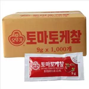 1회용 오뚜기 케찹 오뚜기 토마토 케찹 도시락 개별포장 9g 1000개입