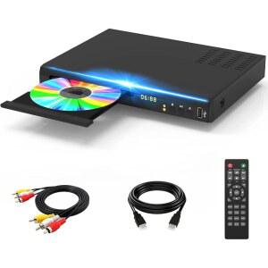 블루레이 DVD 플레이어 1080P 시어터 디스크 시스템 모든 지역 재생 최대 128G USB 플래시 드라이브 HDMI AV COAXIAL 출력 케이블 내장 PAL NTSC 지원