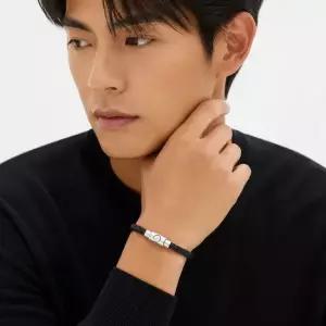 페라가모 패션퍼스트위크 77 3540 0675919 773540 675919) 브레이드 라지 블랙 가죽 팔찌