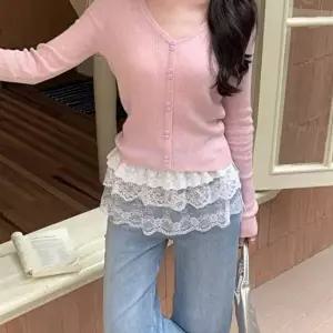 데이트룩 레이어드 레이스 랩 스커트 미니 프릴 숏 치마