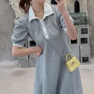 [오르토]롱원피스 카라 퍼프 반팔 여름 봄 데일리 룩 드레스